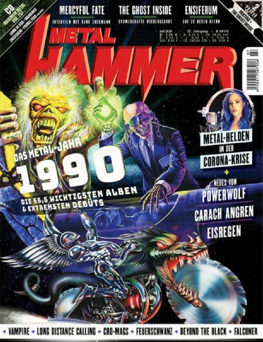 Metal Hammer Magazin Deutschland 2020-07 Mercyful Fate Hank Shermann + CD + Poster