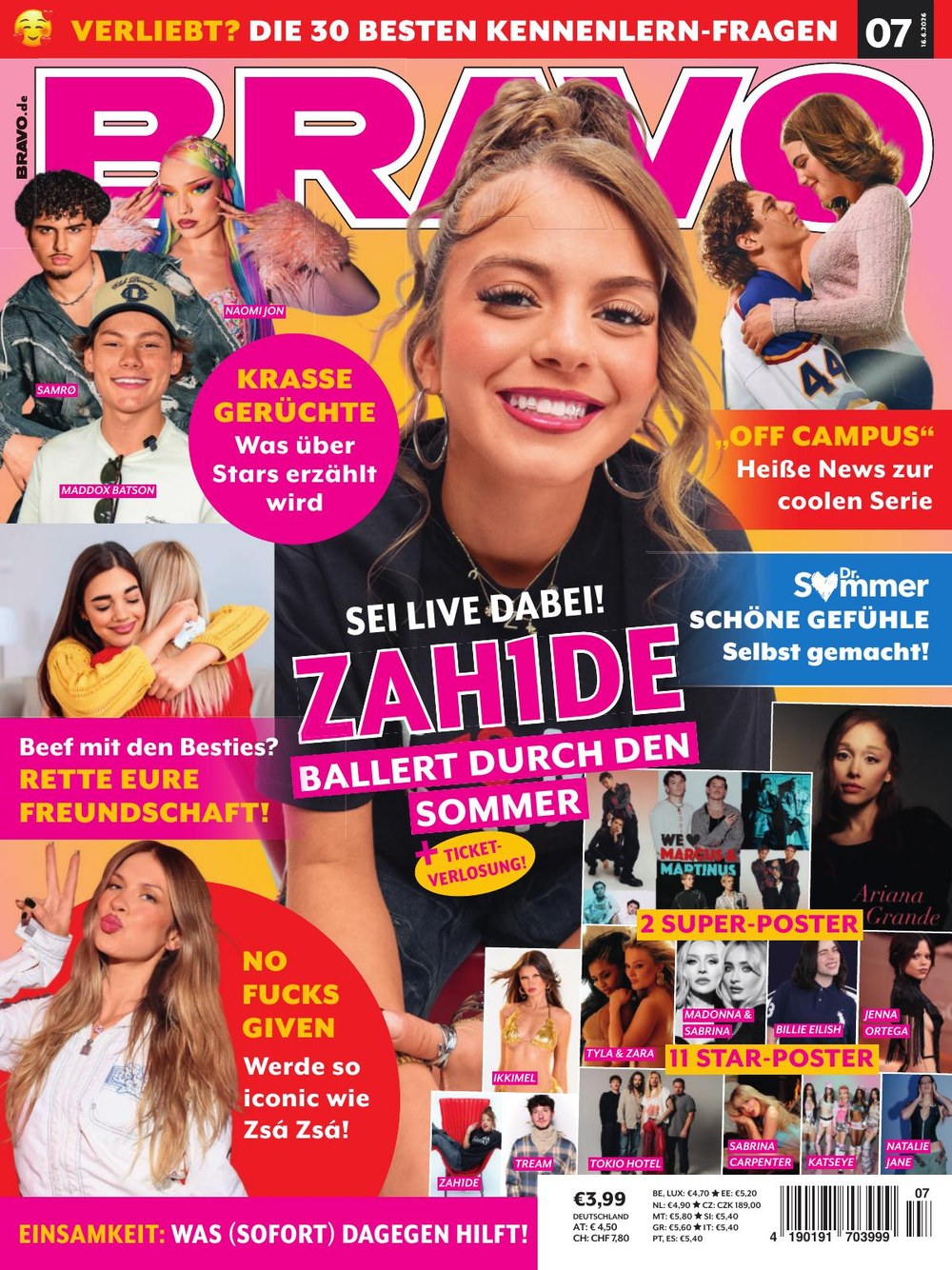 Bravo Magazin Deutschland 2026-07 Zahide Naomi Jon Samro Maddox Batson Ariana Grande + Poster