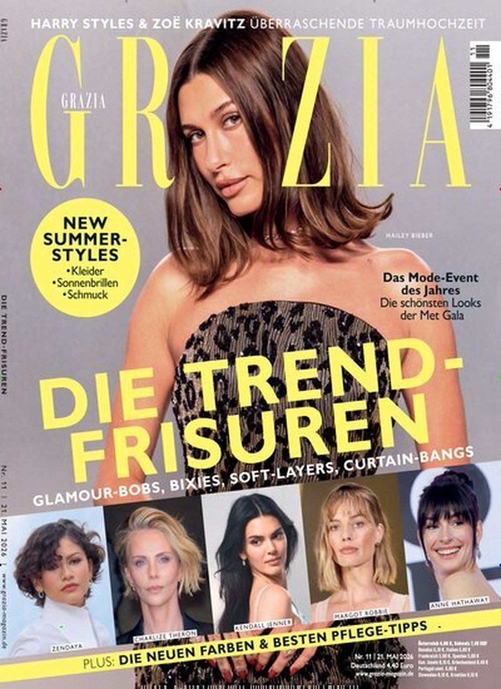 Grazia Magazin Deutschland 2026-11 Hailey Bieber Zendaya Charlize Theron Kendall Jenner Margot Robbie