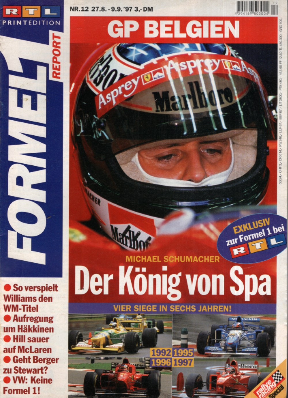 Formel 1 Report Magazin Deutschland 1997-12 Michael Schumacher Williams Ferrari #12