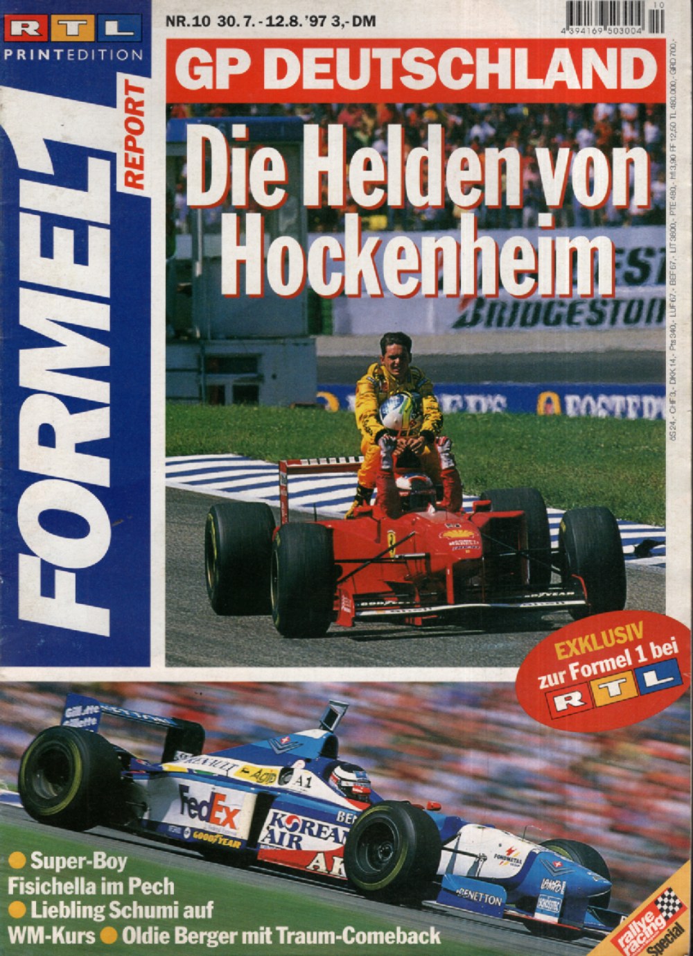 Formel 1 Report Magazin Deutschland 1997-13 Giancarlo Fisichella Heinz-Harald Frentzen Michael Schumacher Gerhard Berger Ferrari #10