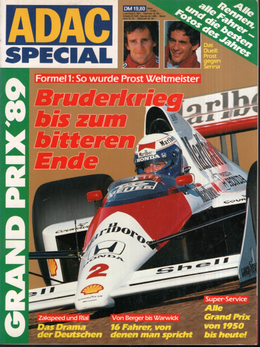 ADAC Spezial Magazin Deutschland 1989 Alain Prost Ayrton Senna