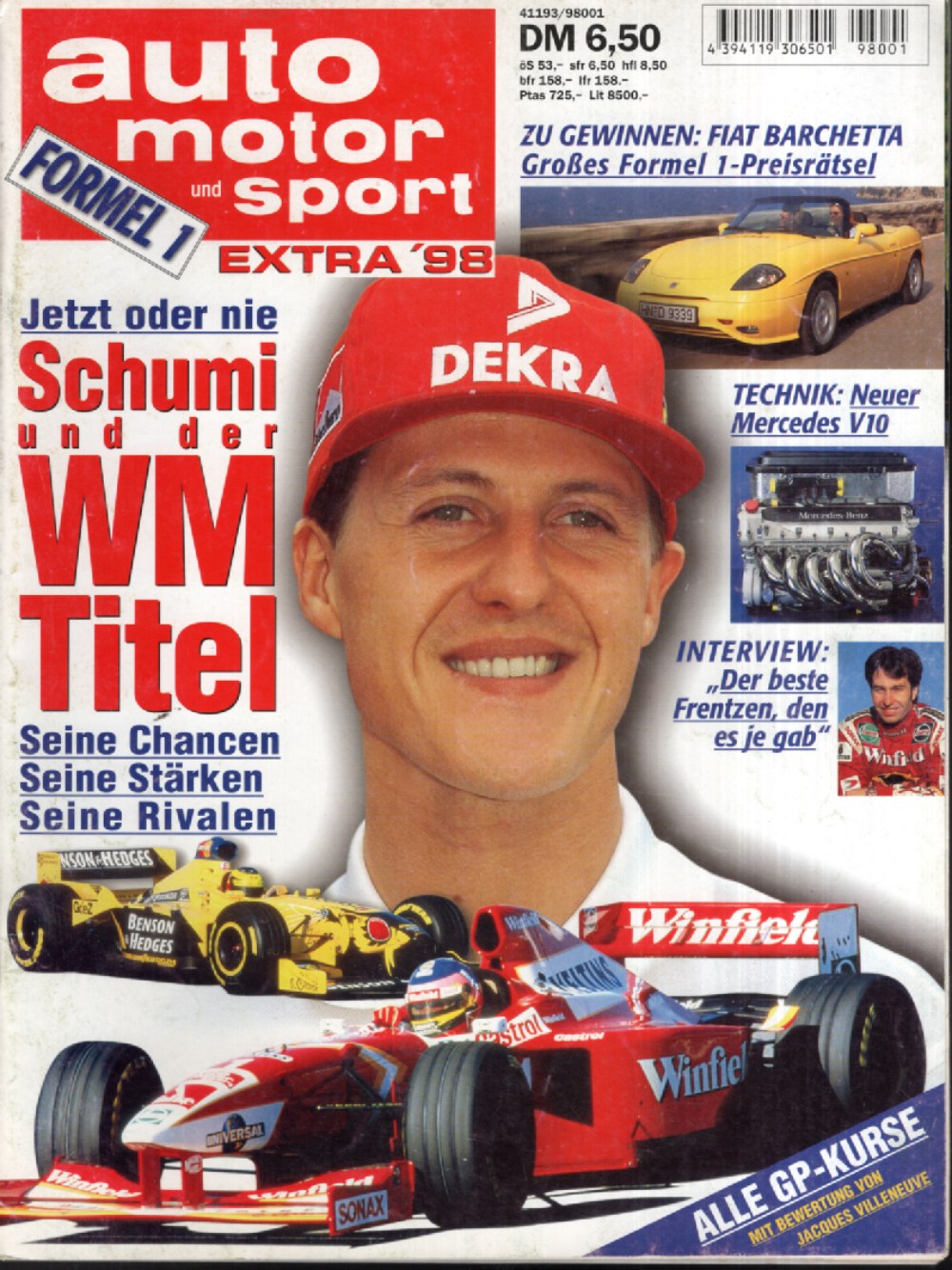 Auto Motor Und Sport Spezial Magazin Deutschland 1998 Michael Schumacher