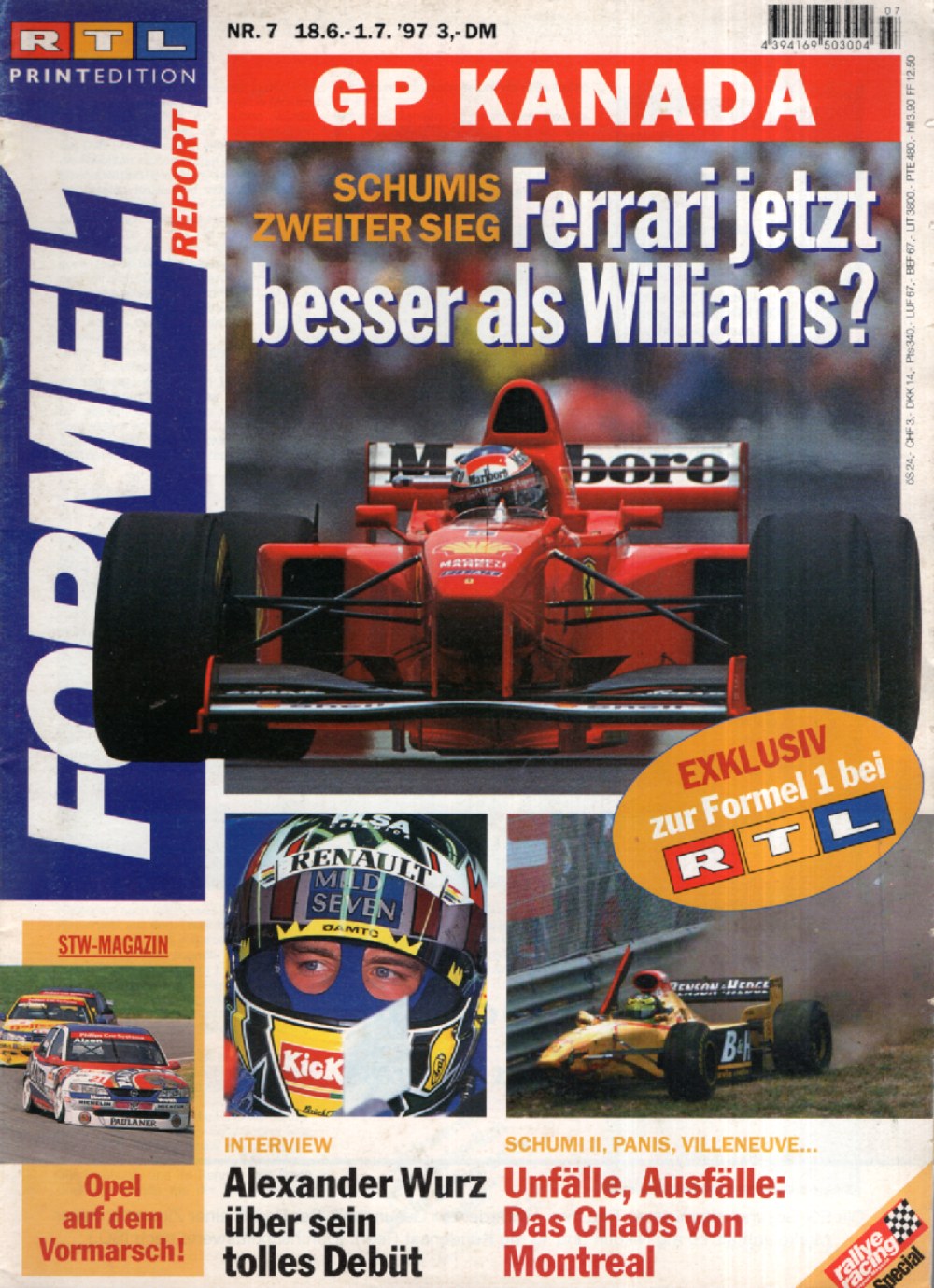 Formel 1 Report Magazin Deutschland 1997 #7 Michael Schumacher Alexander Wurz