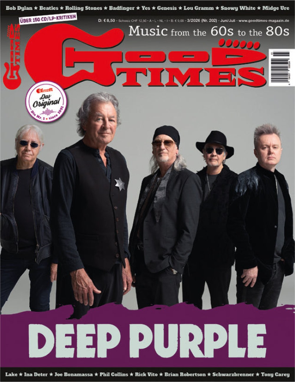 Good Times Magazin Deutschland 2026-03 Deep Purple Bob Dylan Phil Collins Joe Bonamassa Ina Deter
