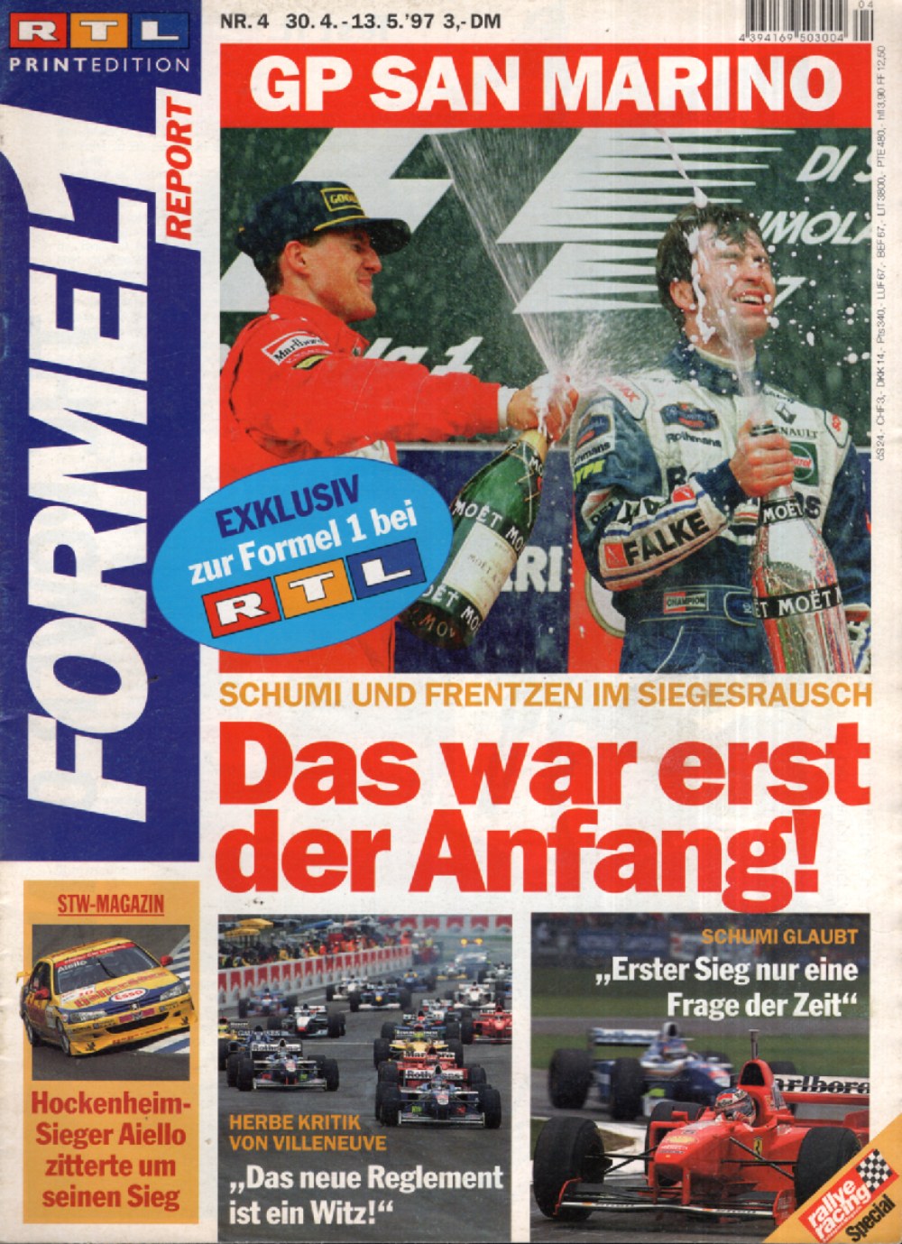 Formel 1 Report Magazin Deutschland 1997 #4 Michael Schumacher Giancarlo Fisichella