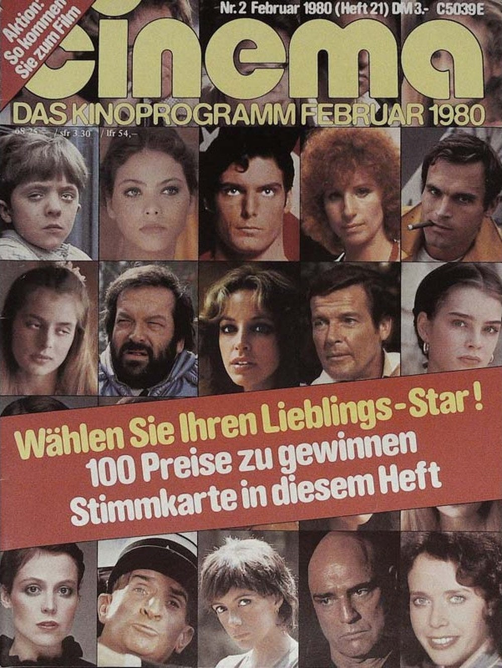 Cinema Magazin Deutschland 1980-02 Christopher Reeve Roger Moore Bud Spencer Barbra Streisand Romy Schneider
