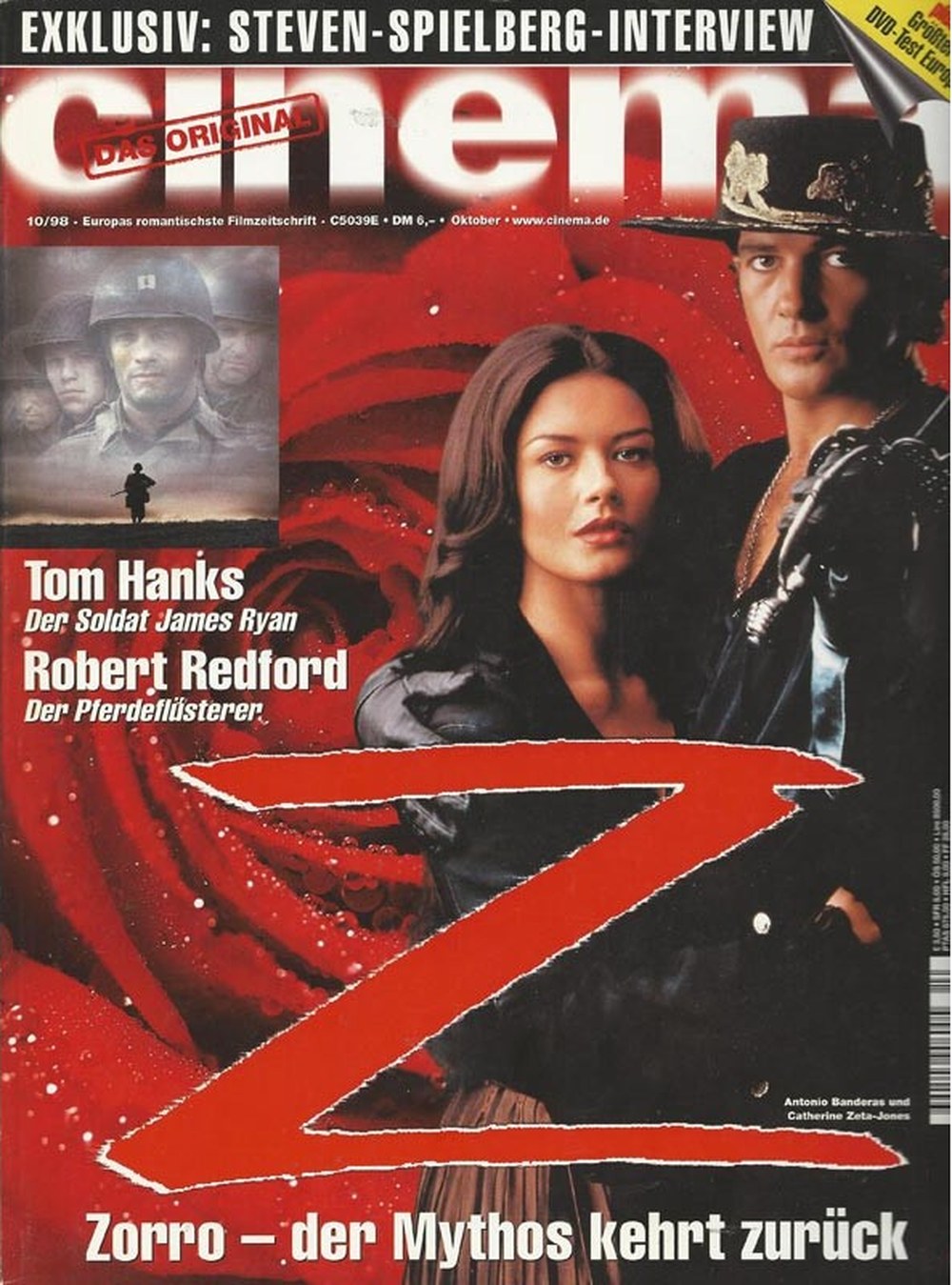 Cinema Magazin Deutschland 1998-10 Antonio Banderas Catherine Zeta-Jones Tom Hanks Robert Redford Steven Spielberg