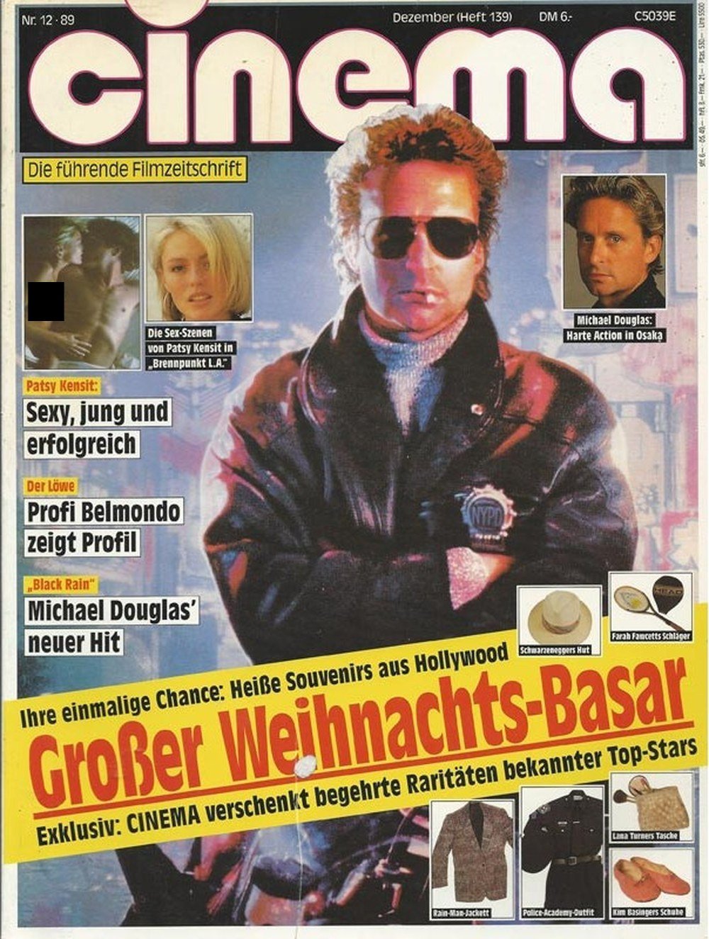 Cinema Magazin Deutschland 1989-12 Michael Douglas Patsy Kensit Jean-Paul Belmondo Farah Fawcett Arnold Schwarzenegger