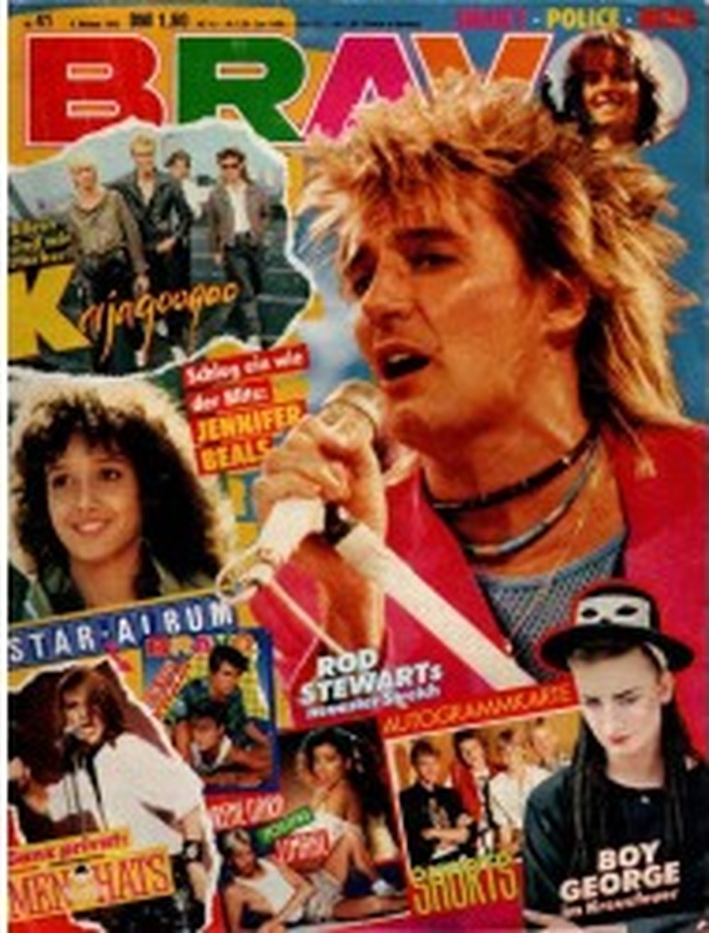 Bravo Magazin Deutschland 1999-04 Rod Stewart Jennifer Beals Boy George Kajagoogoo Police
