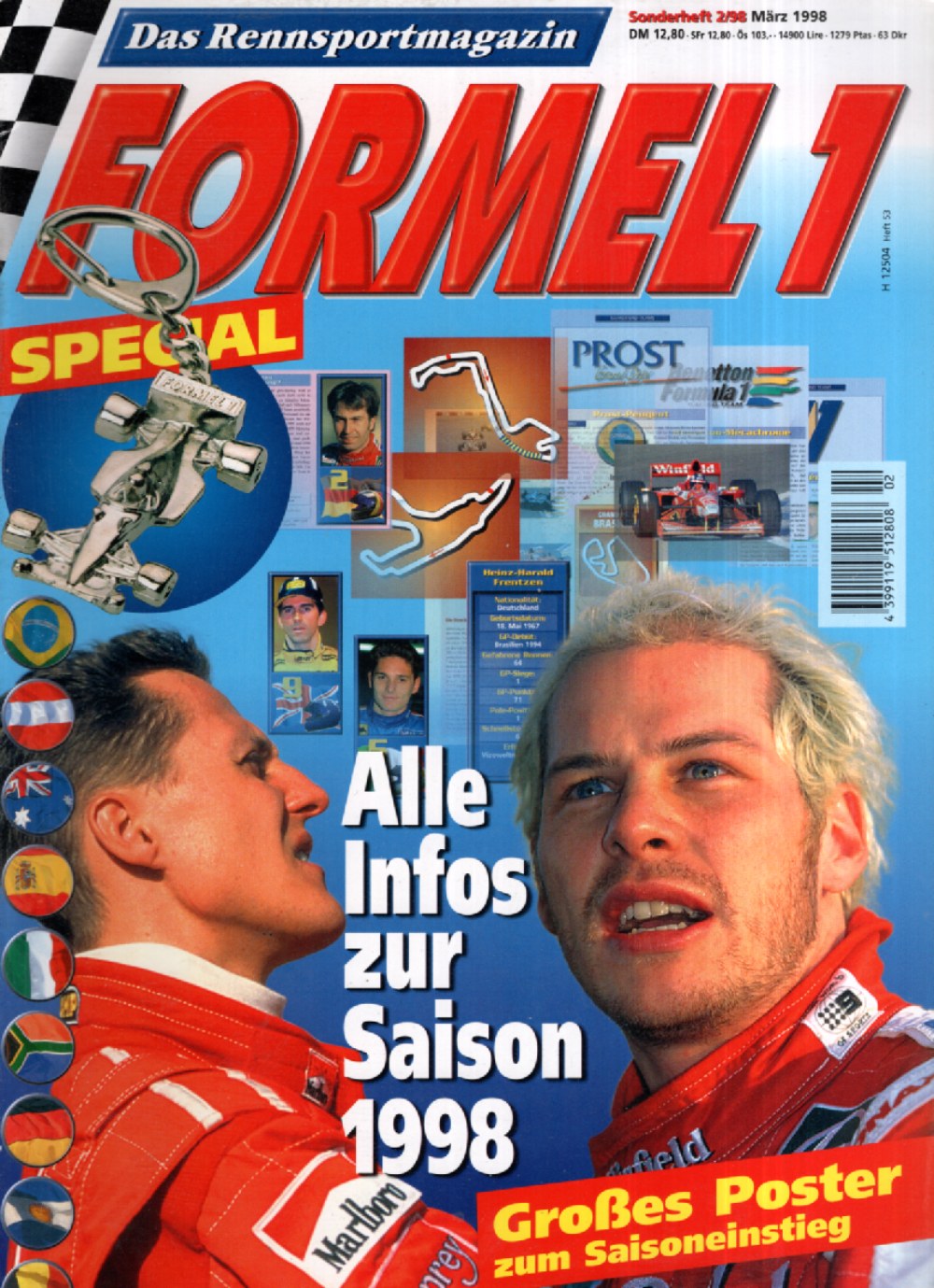 Formel 1 Spezial Magazin Deutschland 1998 #2 Michael Schumacher Jacques Villeneuve Heinz-Harald Frentzen