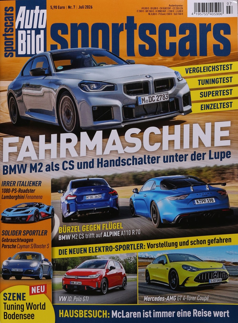 Auto Bild Magazin Deutschland 2026-07 BMW M2 CS BMW M2 Handschalter Lamborghini Fenomeno