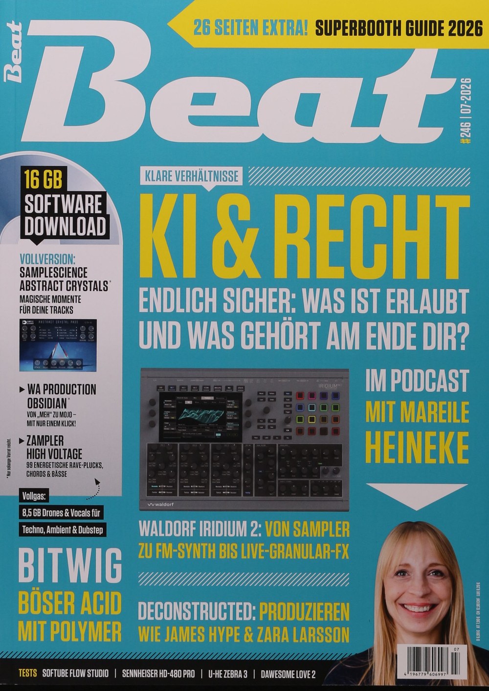 Beat Magazin Deutschland 2026-07 Mareile Heineke James Hype Zara Larsson Bitwig Waldorf