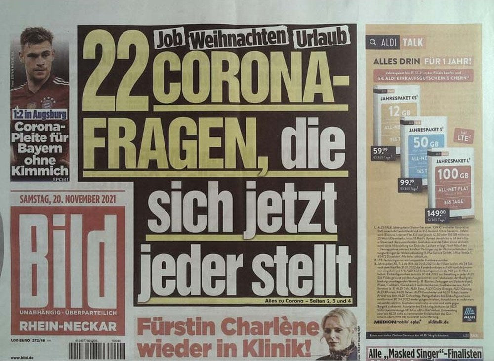 Bild Zeitung Magazin Deutschland 2021-22 Joshua Kimmich Charlène Of Monaco