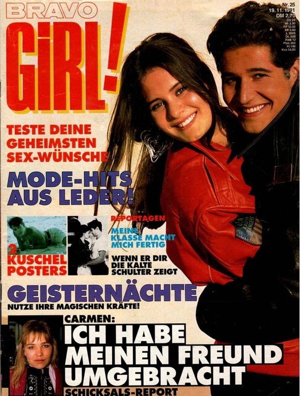 Bravo Girl Magazin Deutschland 1991-25 Leder-Modetrends Geisternächte Übernatürliche Themen