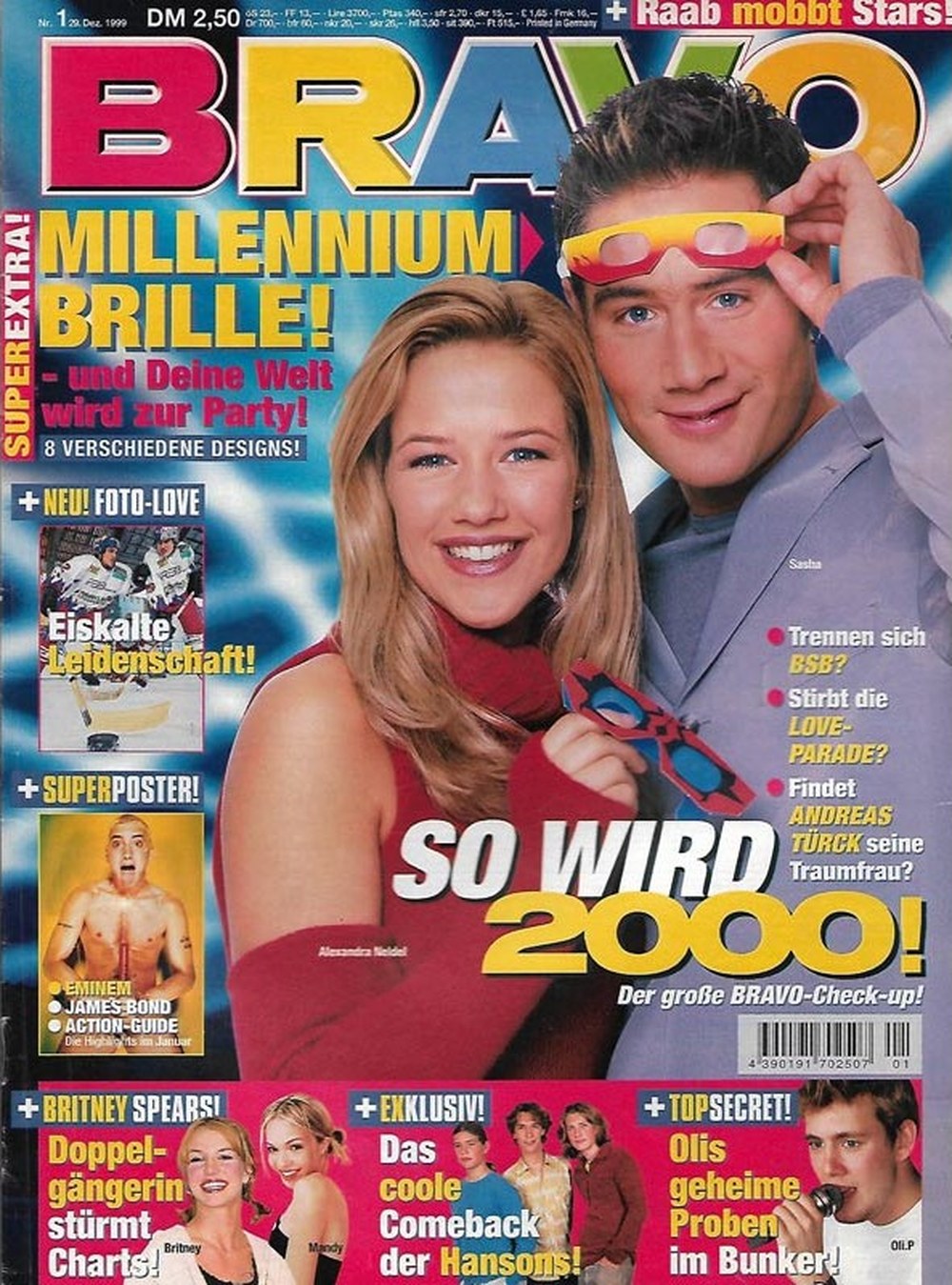 Bravo Magazin Deutschland 1999-01 Alexandra Neldel Sasha Britney Spears Eminem Andreas Türck