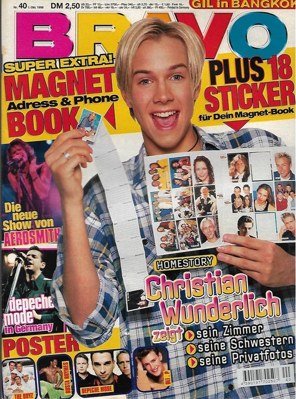 Bravo Magazin Deutschland 1998-40 Christian Wunderlich Depeche Mode Aerosmith Gil Ofarim The Boyz
