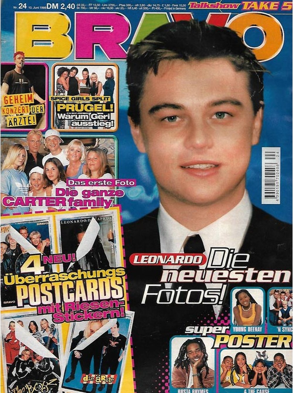 Bravo Magazin Deutschland 1998-24 Leonardo DiCaprio Busta Rhymes Spice Girls Die Ärzte Carter Family