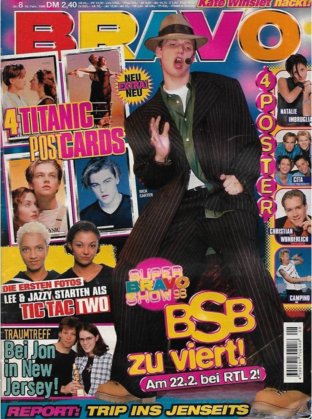 Bravo Magazin Deutschland 1998-08 Nick Carter Leonardo DiCaprio Jon Bon Jovi Natalie Imbruglia Christian Wunderlich