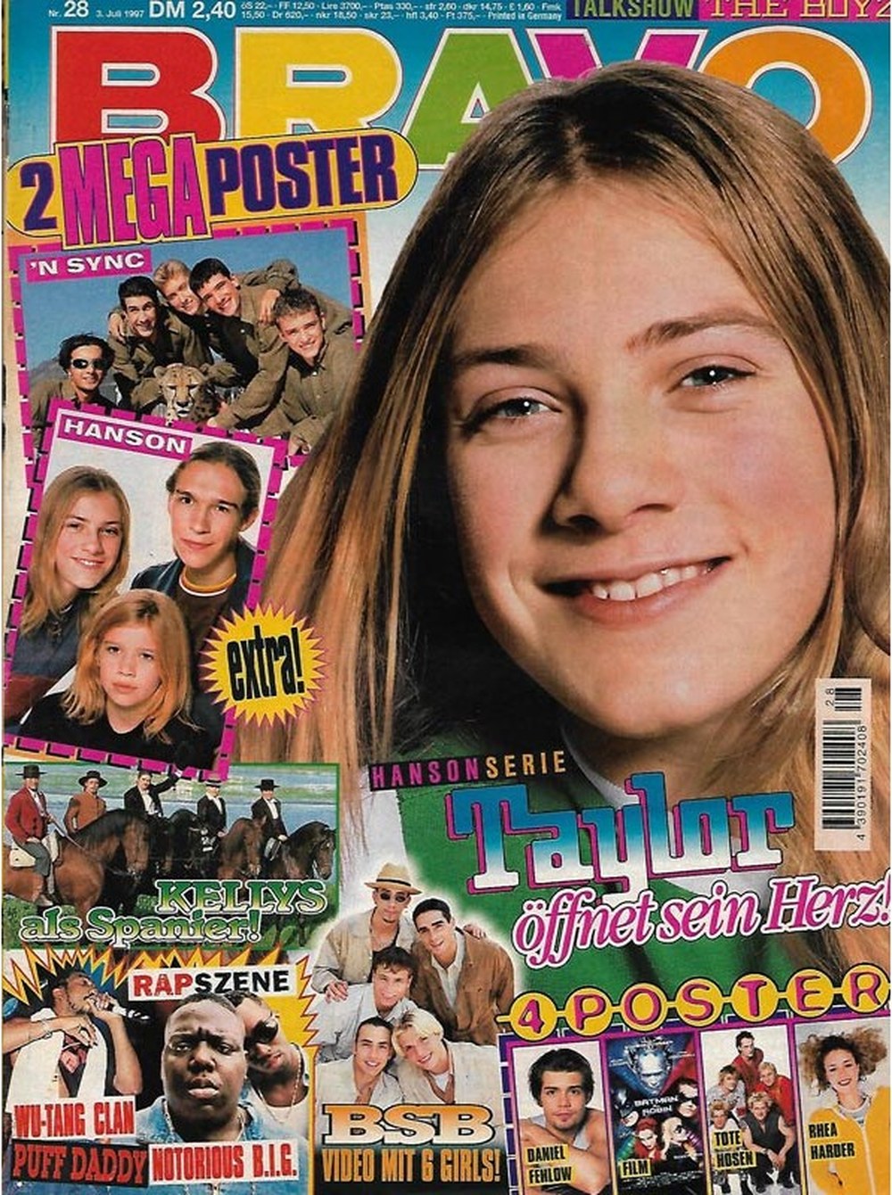 Bravo Magazin Deutschland 1997-28 Taylor Hanson Isaac Hanson Zac Hanson Hanson 'N Sync