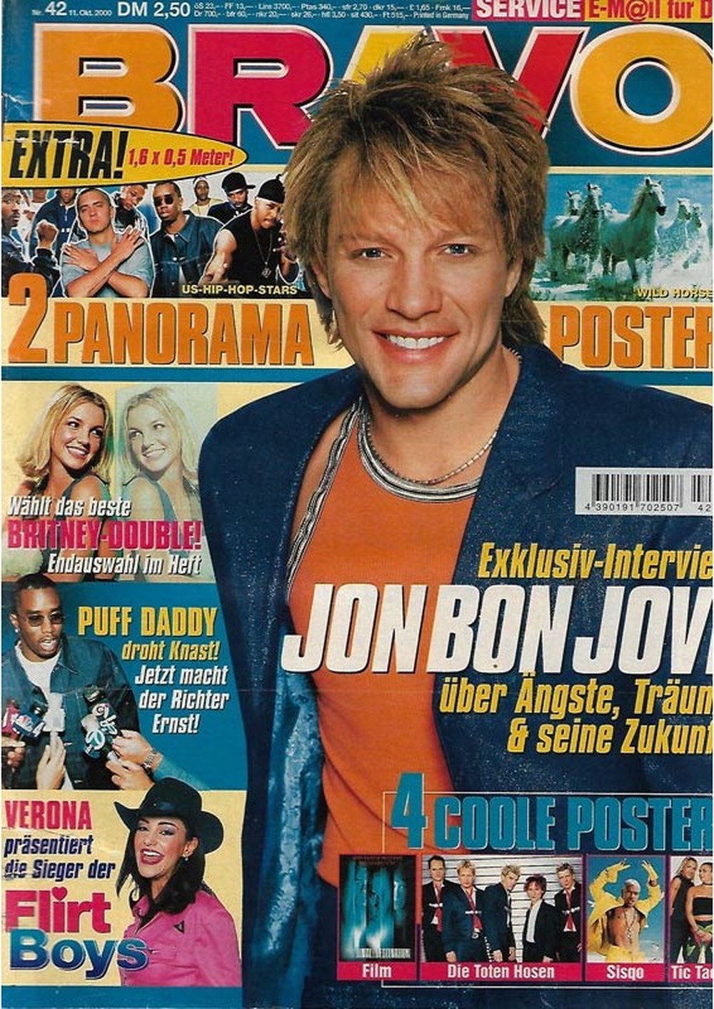 Bravo Magazin Deutschland 2000-42 Jon Bon Jovi Britney Spears Puff Daddy Verona Feldbusch Sisqo