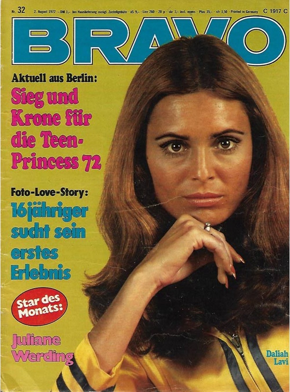 Bravo Magazin Deutschland 1972-32 Daliah Lavi Juliane Werding