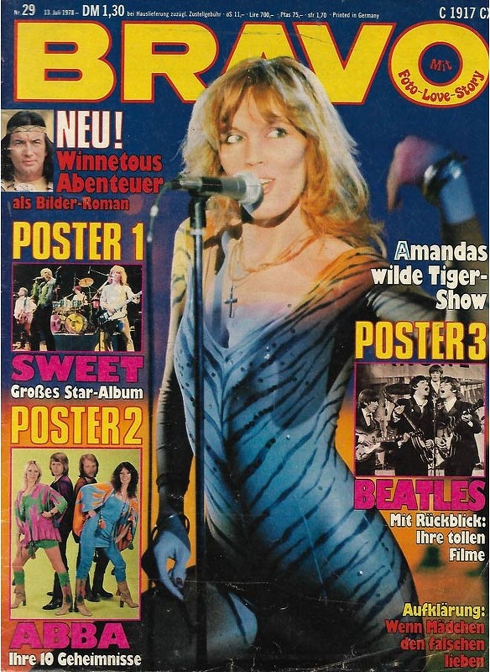 Bravo Magazin Deutschland 1978-29 Amanda Lear Sweet ABBA Beatles