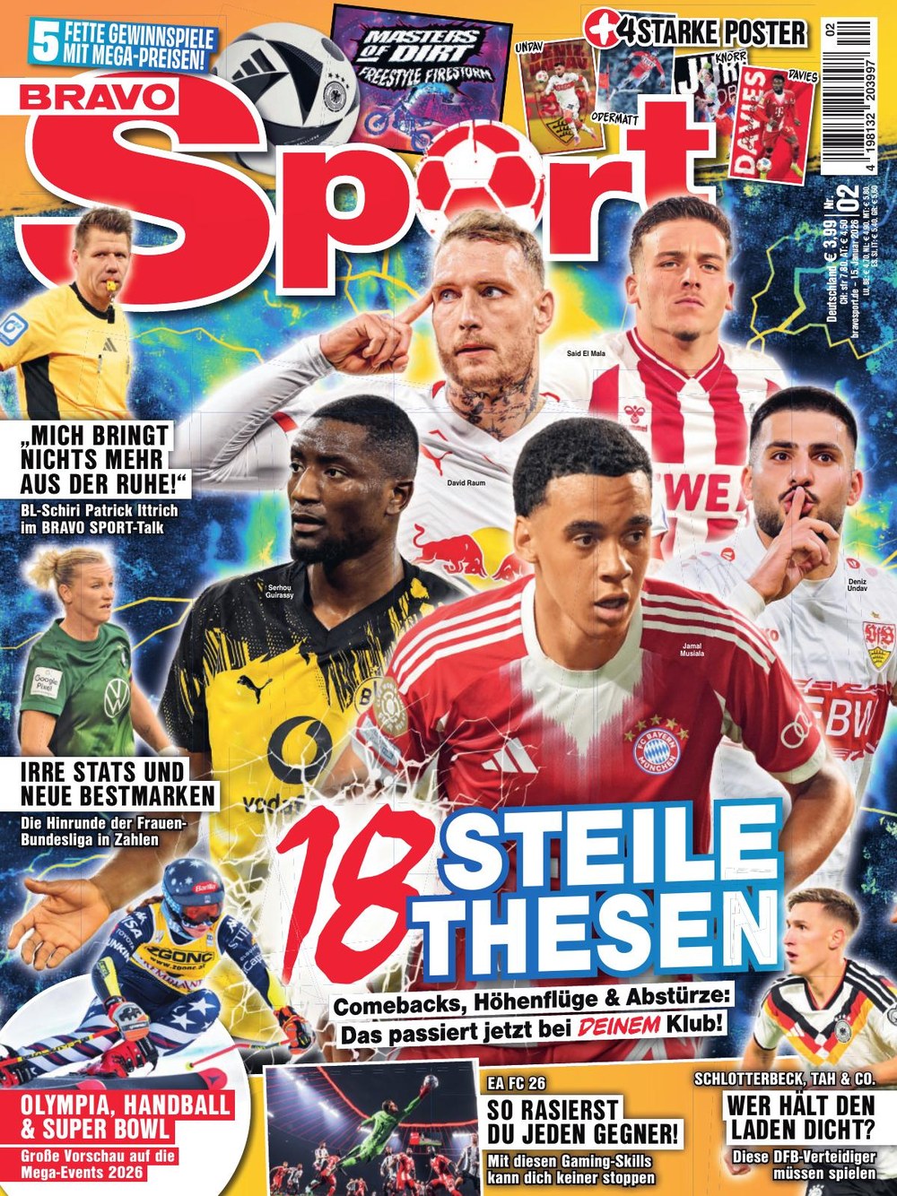 Bravo Sport Magazin Deutschland 2026-02 Jamal Musiala David Raum Deniz Undav Sead Kolašinac Serhou Guirassy