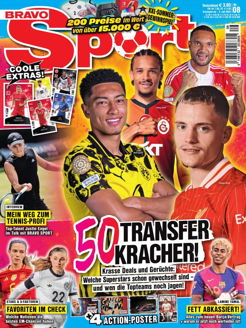 Bravo Sport Magazin Deutschland 2025-08 Jude Bellingham Florian Wirtz Leroy Sané Jonathan Tah Lamine Yamal