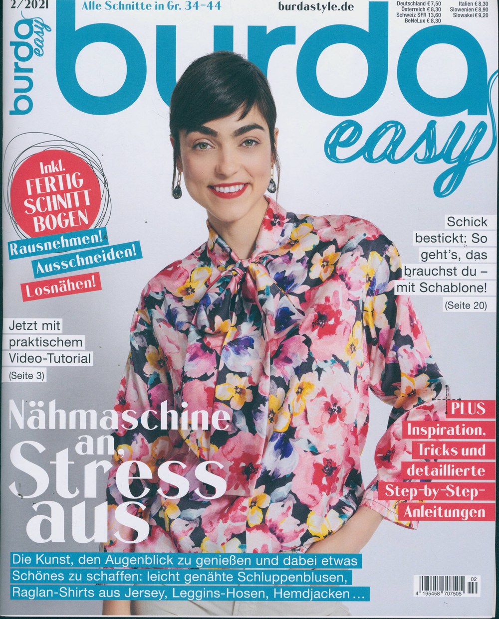Burda Easy Magazin Deutschland 2021-02 Nähen Schnittmuster Nähmaschine