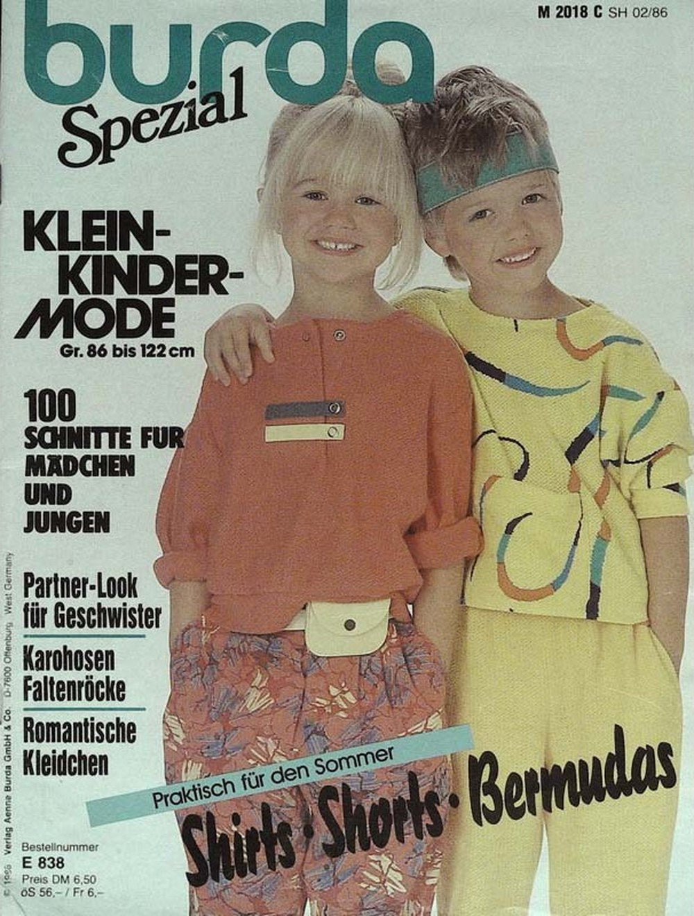 Burda Magazin Deutschland 1986-02 Kleinkindermode Schnittmuster Mädchenmode