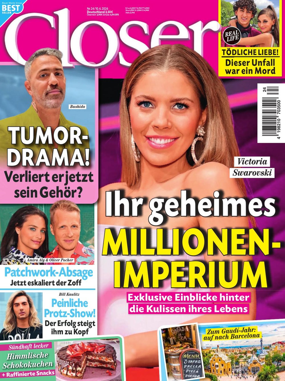 Closer Tijdschrift Duitsland 2026-24 – Victoria Swarovski Bushido Amira Aly Oliver Pocher Bill Kaulitz – Originele uitgave
