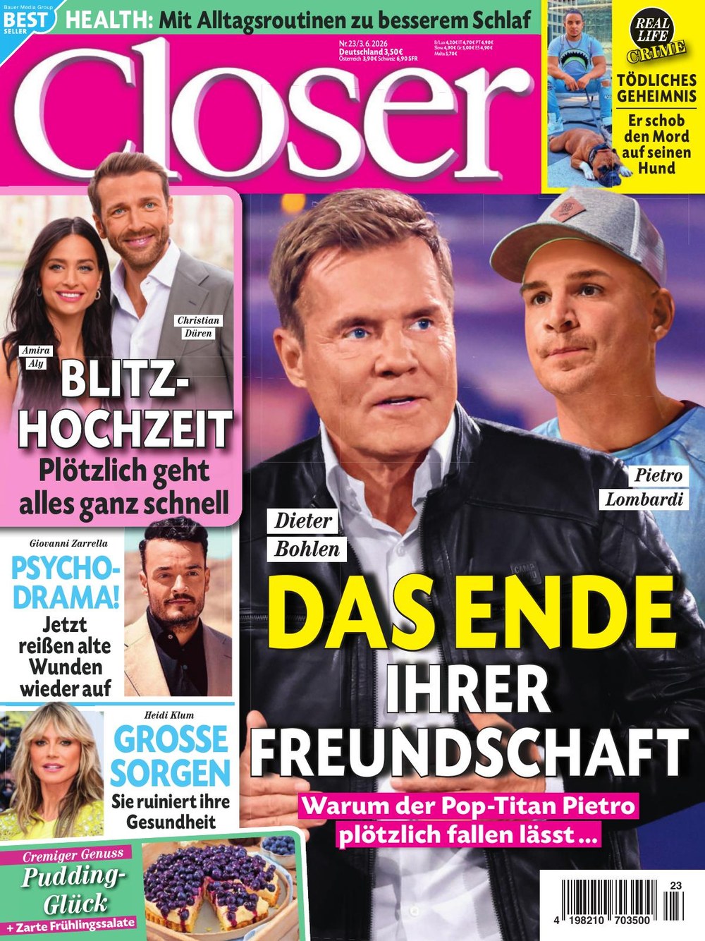 Closer Tijdschrift Duitsland 2026-23 – Dieter Bohlen Pietro Lombardi Amira Aly Christian Düren Giovanni Zarrella – Originele uitgave