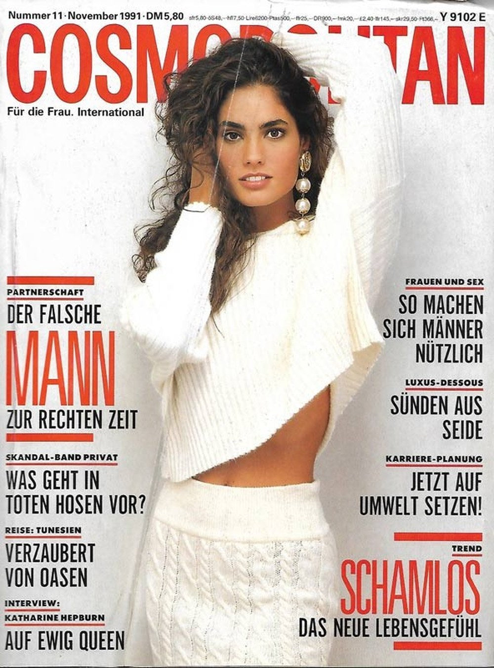 Cosmopolitan Magazin Deutschland 1991-11 Yasmin Le Bon Katharine Hepburn Die Toten Hosen