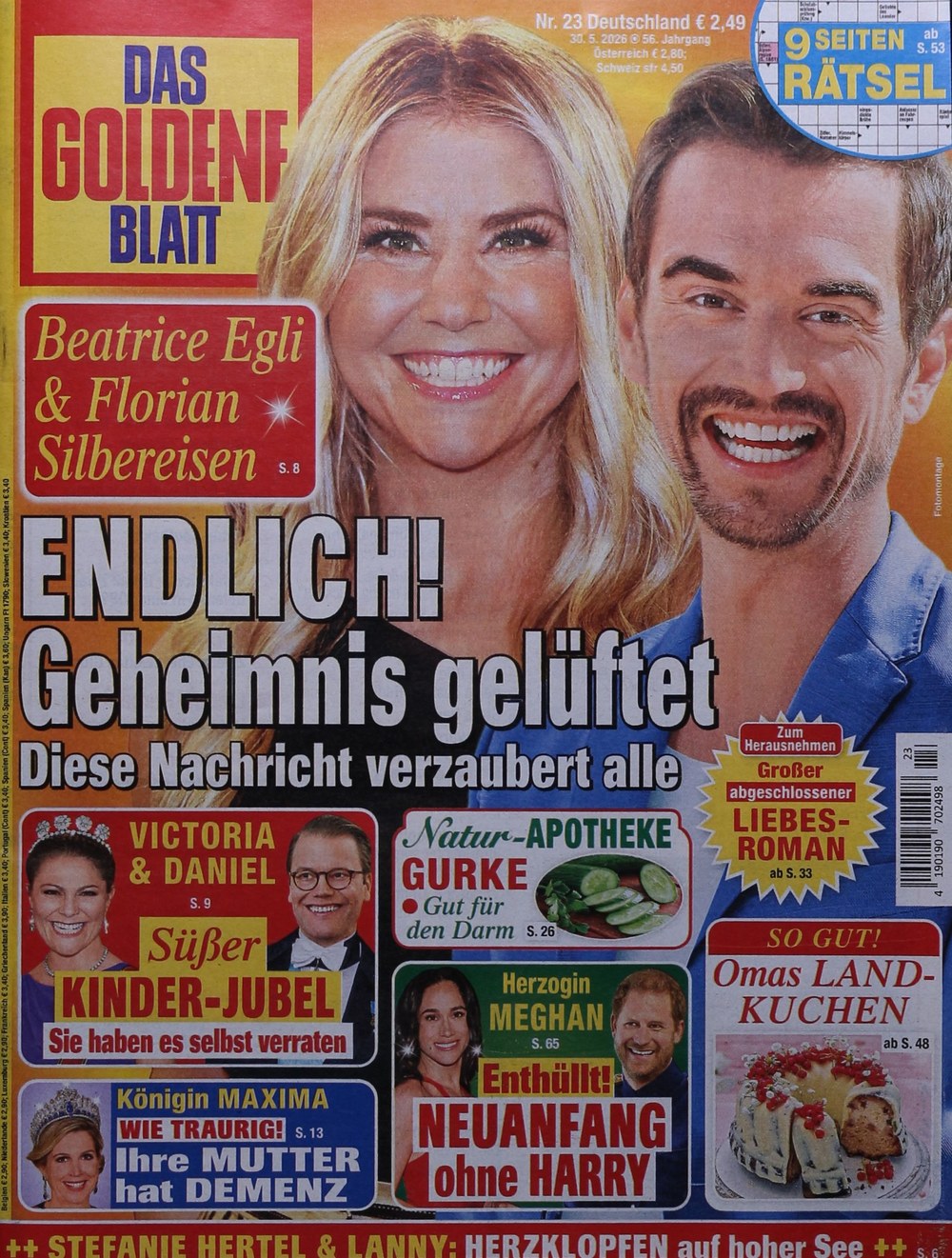 Das Goldene Blatt Revista Alemania 2026-23 Beatrice Egli Florian Silbereisen Meghan Markle Prince Harry Victoria Of Sweden Edición original