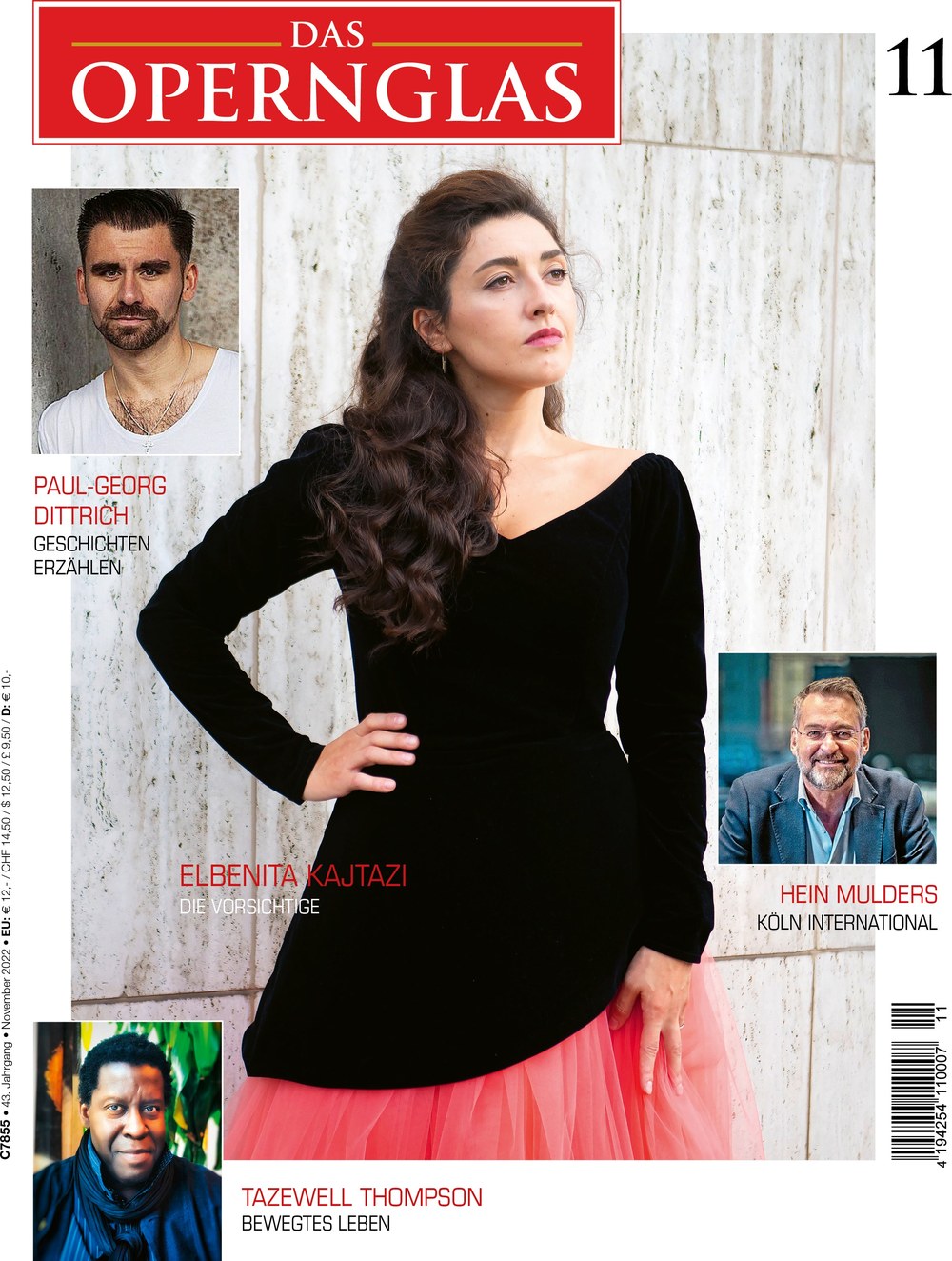 Das Opernglas Magazin Deutschland 2022-11 Elbenita Kajtazi Paul-Georg Dittrich Hein Mulders Tazewell Thompson