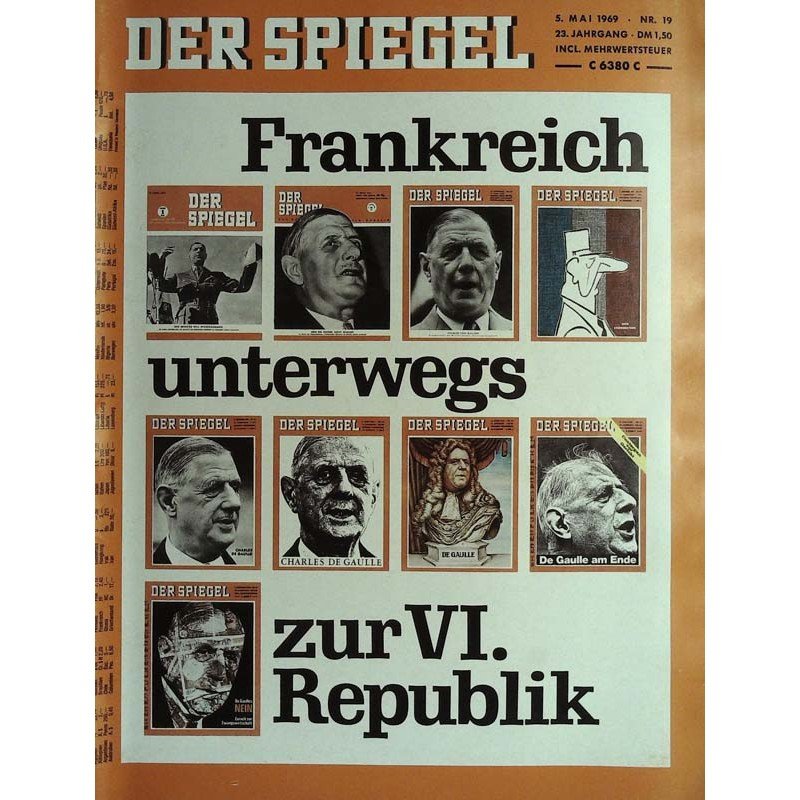 Der Spiegel Magasin Tyskland 1969-19 Charles De Gaulle Originaludgave