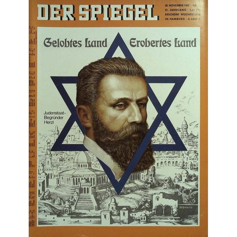 Der Spiegel Revista Alemania 1967-48 Theodor Herzl Edición original