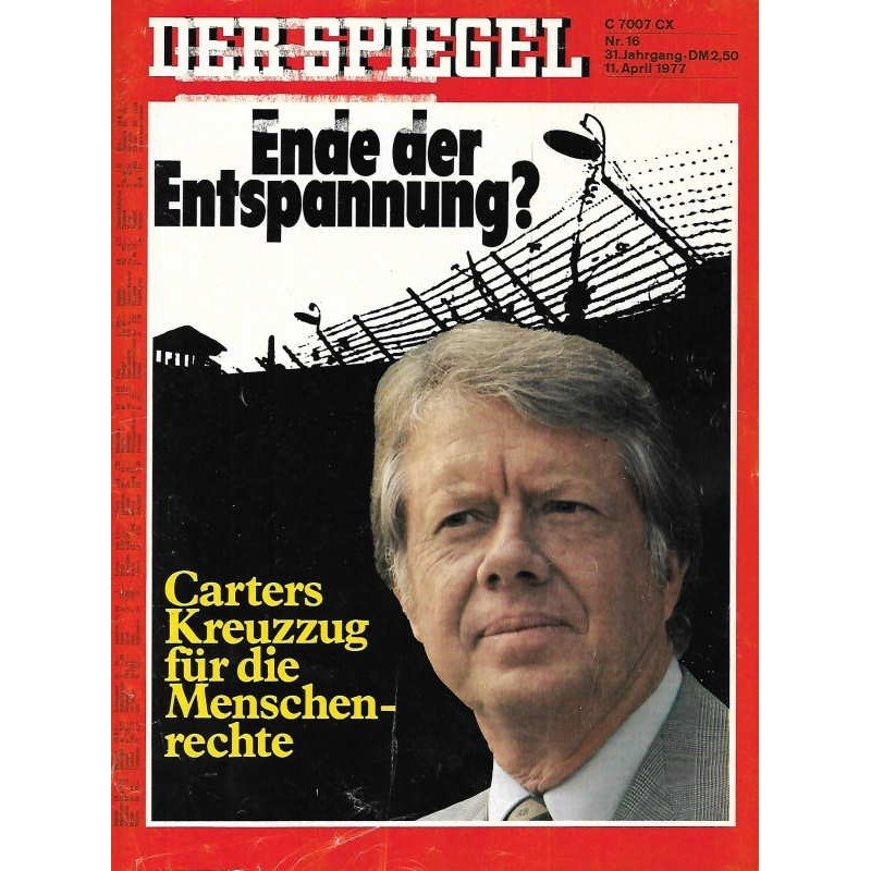 Der Spiegel Magasin Tyskland 1977-16 Jimmy Carter Originaludgave