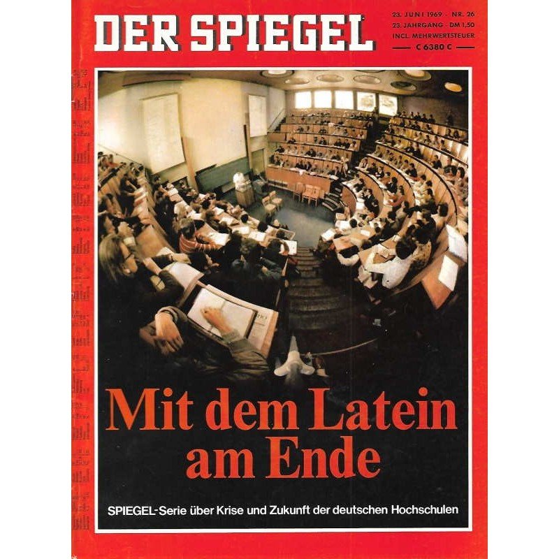 Der Spiegel Magasin Tyskland 1969-26 Originaludgave