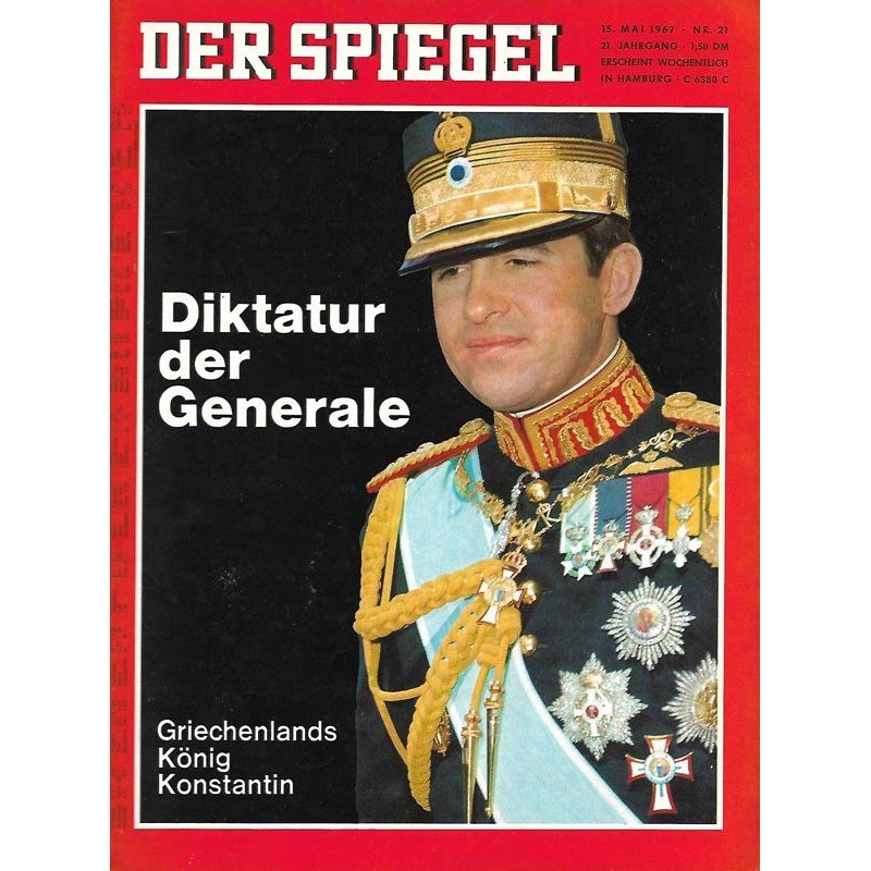 Der Spiegel Revista Alemania 1967-21 Constantine II Of Greece Edición original