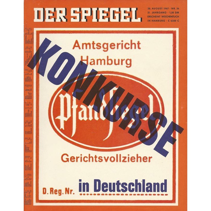 Der Spiegel Magasin Tyskland 1967-36