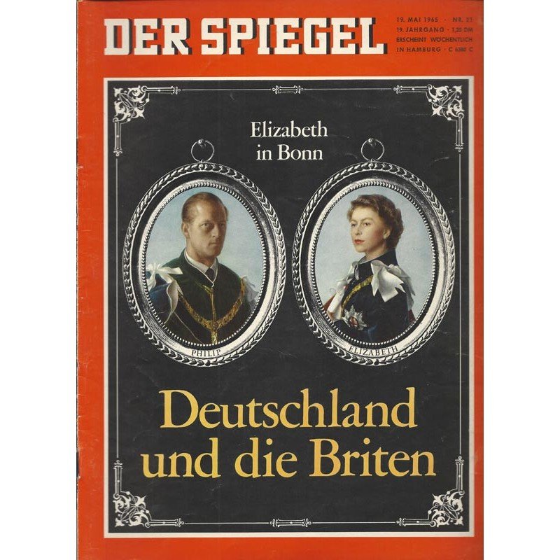 Der Spiegel Revista Alemania 1965-21 Queen Elizabeth II Prince Philip Edición original