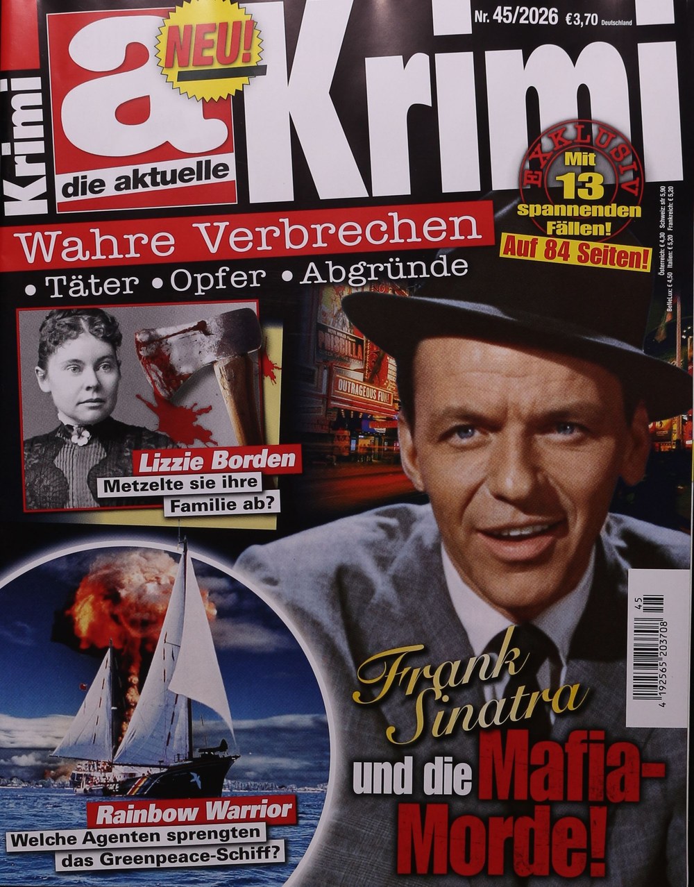 Die Aktuelle Krimi Magazin Deutschland 2026-45 Frank Sinatra Lizzie Borden
