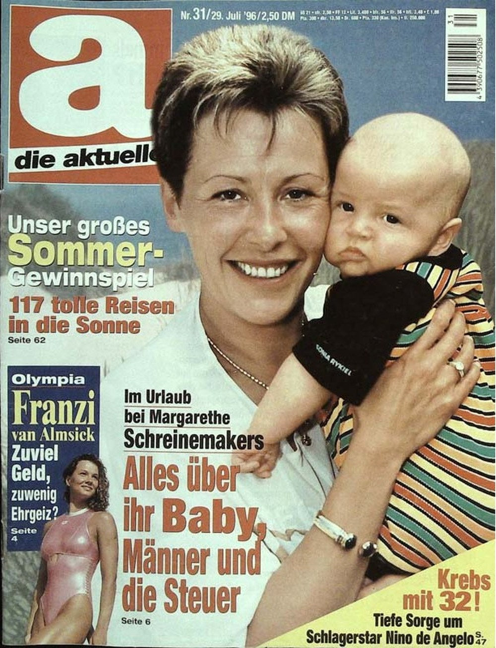 Die Aktuelle Magazin Deutschland 1996-31 Margarethe Schreinemakers Franzi Van Almsick Nino De Angelo