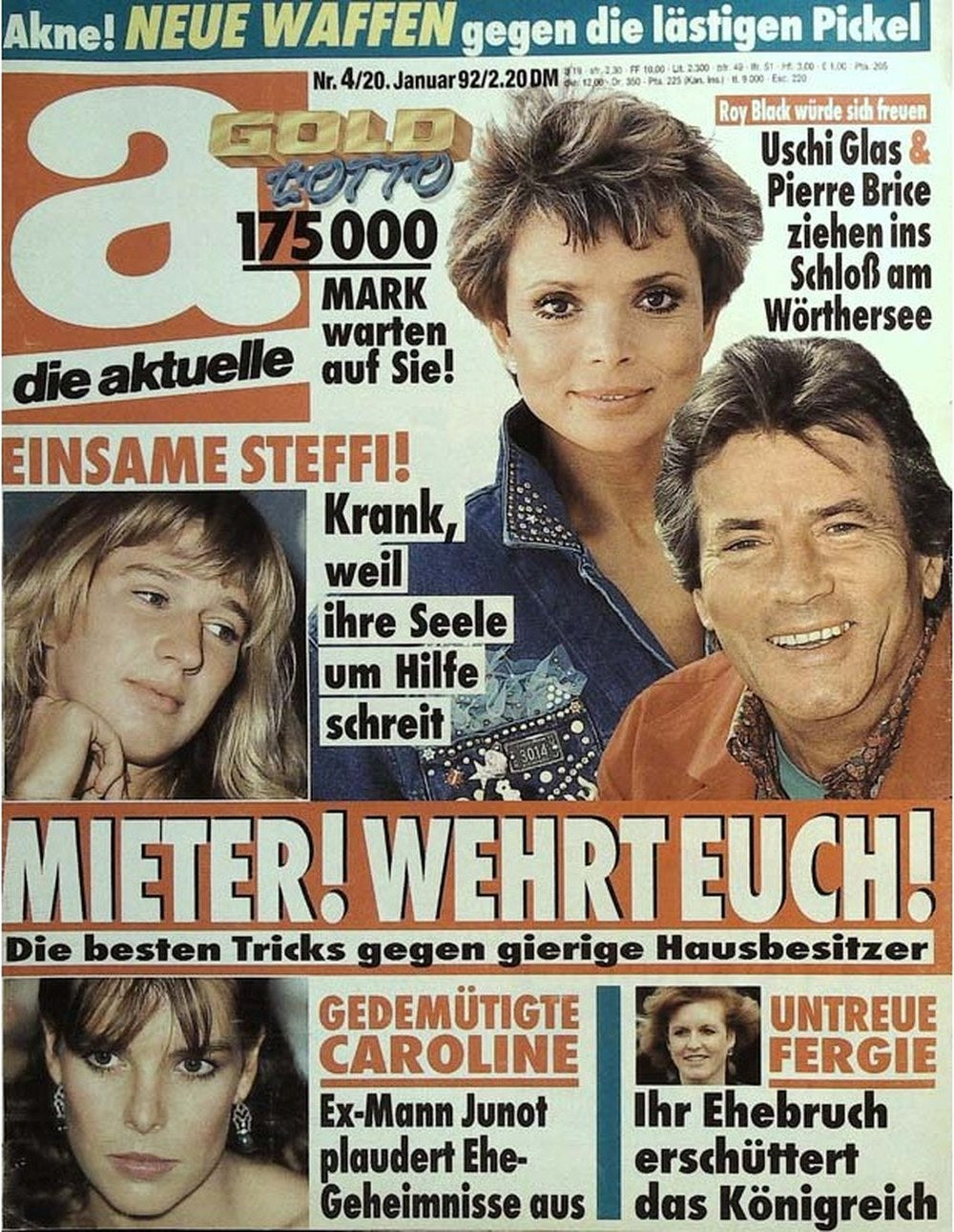Die Aktuelle Magazin Deutschland 1992-04 Uschi Glas Pierre Brice Steffi Graf Caroline Of Monaco Sarah Ferguson