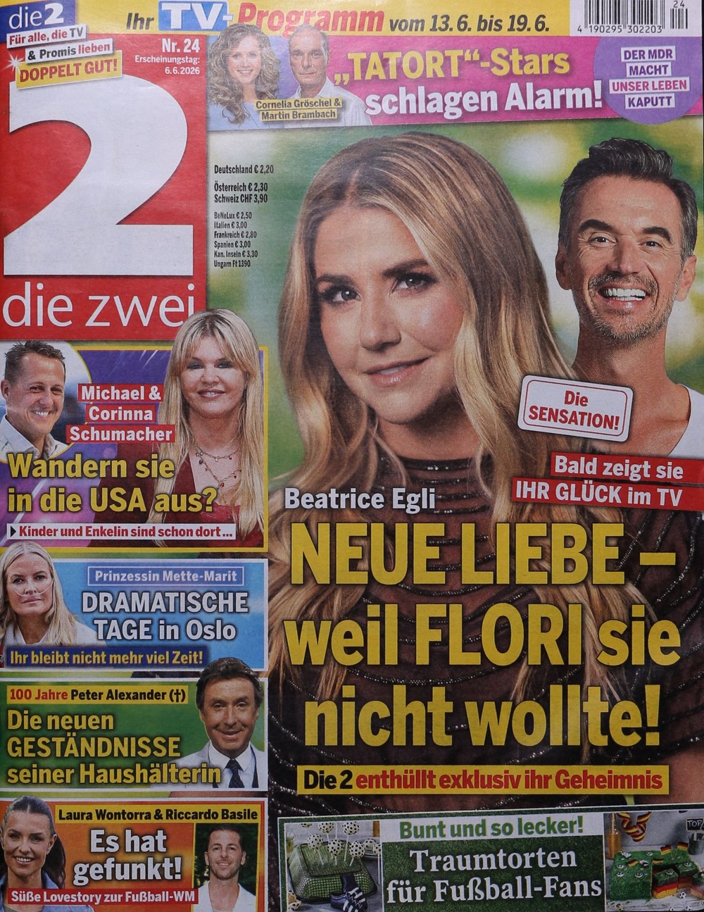 Die Zwei Magazine Germany 2026-24 – Beatrice Egli Florian Silbereisen Michael Schumacher Corinna Schumacher Mette-Marit – Original Print Issue