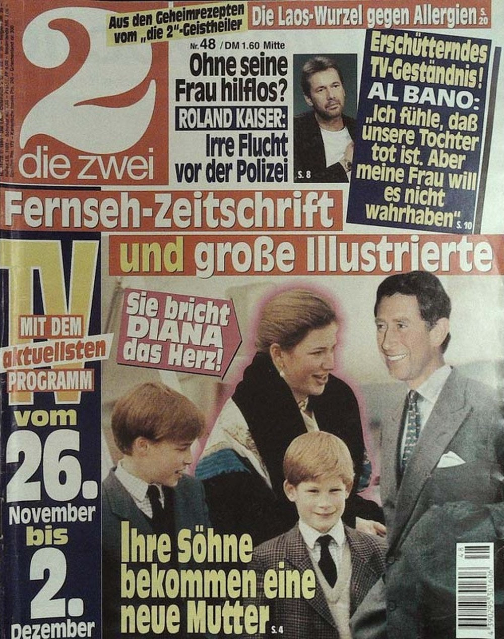 Die Zwei Magazin Deutschland 1994-48 Charles, Prince Of Wales Prince William Prince Harry Tiggy Legge-Bourke Diana, Princess Of Wales