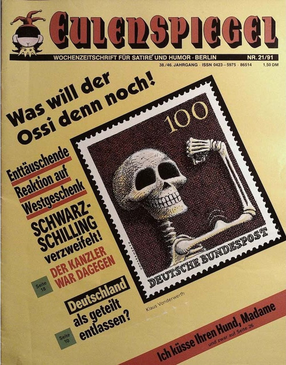 Eulenspiegel Magazin Deutschland 1991-21 Klaus Vonderwerth
