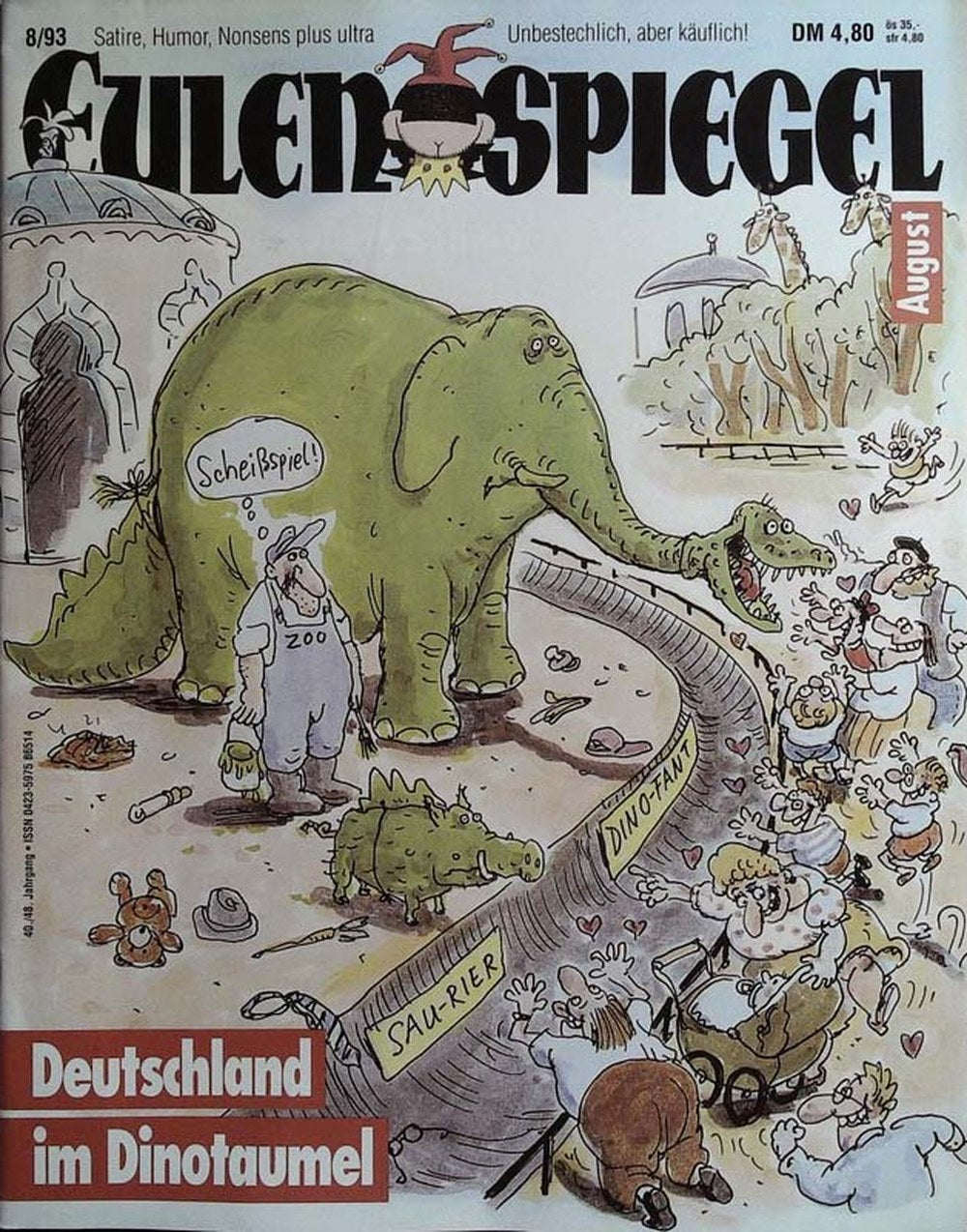 Eulenspiegel Magazin Deutschland 1993-08 Dinosaurier Deutschland Saurier